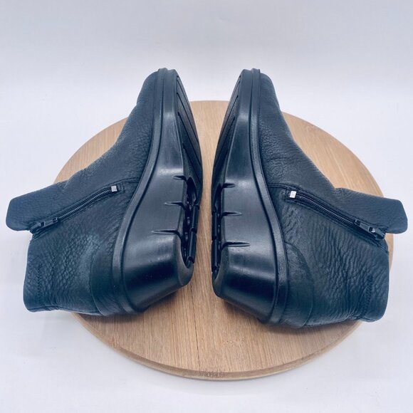 Ecco Skyler Boots Womens 8 39 Dark Blue Leather Ankle Wedge - Picture 9 of 11